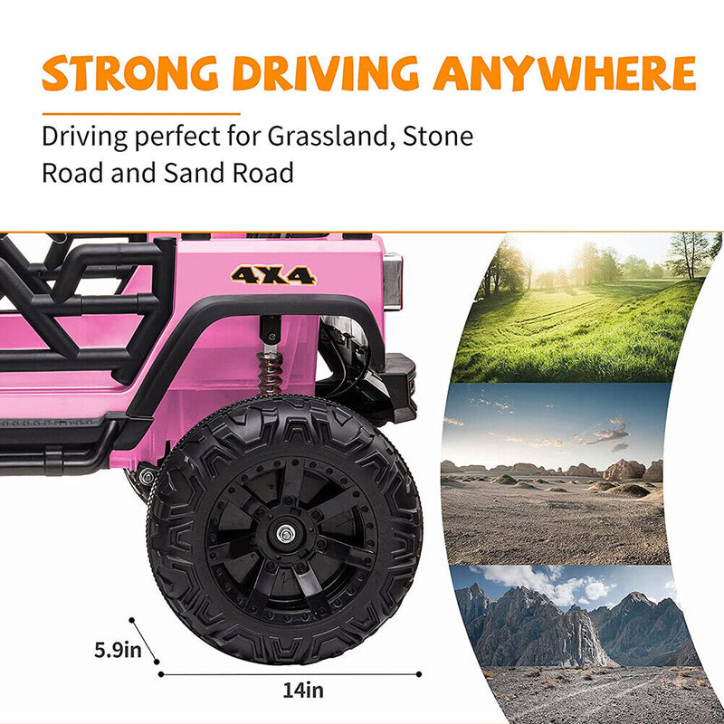 2-Seater Electric Ride-On Jeep with MP3 Player and LED Lights for Kids - Remote Control Included