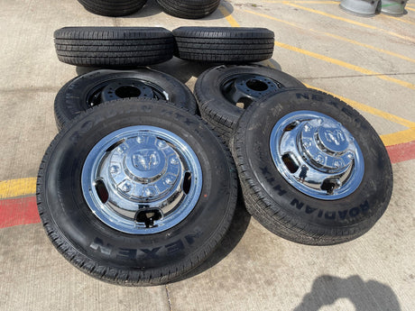 17" Dodge Ram 3500 Dually 8x200 wheels rims 2703 2704 OEM 2024 2025 2026 Texas Truck Tire