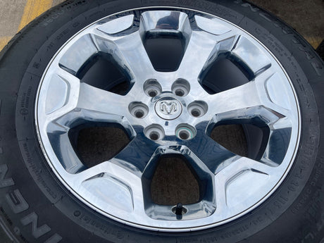 20" Dodge Ram 1500 OEM Laramie CHROME 2680 wheels rims 2022 2023 2024 2025 2026 Texas Truck Tire