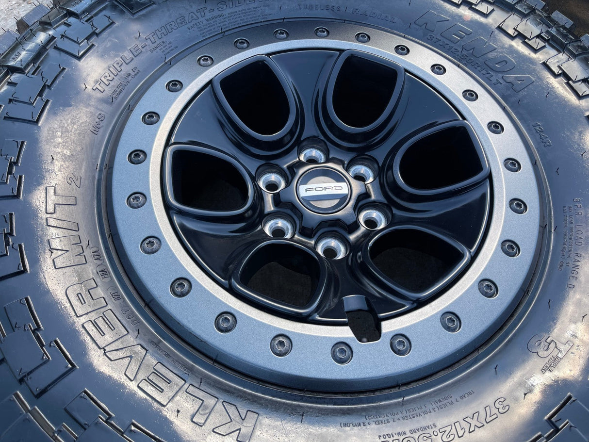 17" Ford F-150 Raptor OEM BEADLOCK rims wheels 10459 95210 M/T2 37" tires NEW Texas Truck Tire