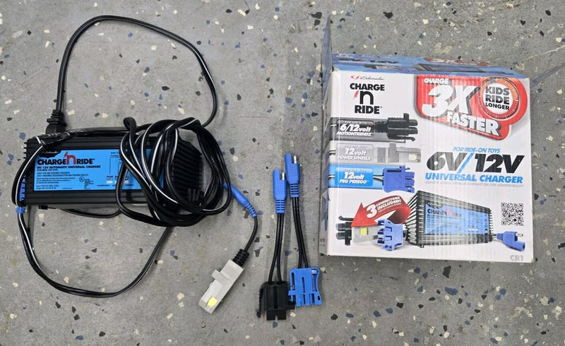 Universal Ride-On Toy Charger with 3 Connectors for Rechargeable Batteries