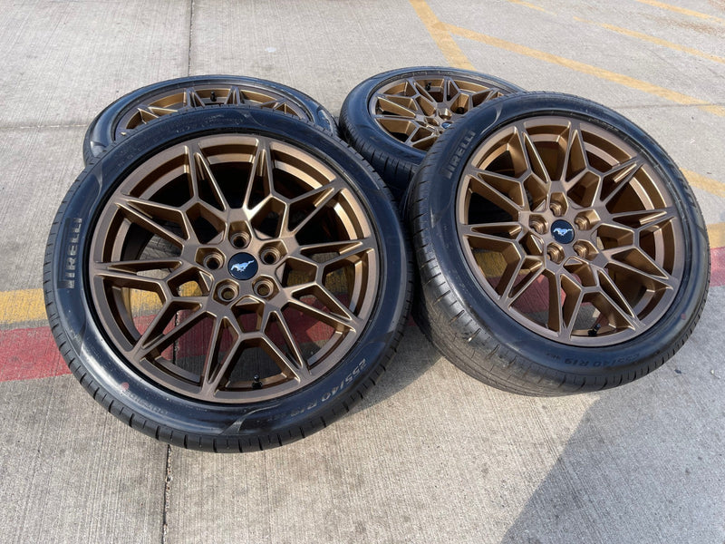 19" Ford Mustang GT Track Pack OEM 10600 10603 Bronze wheels rims 2025 2026 NEW Texas Truck Tire