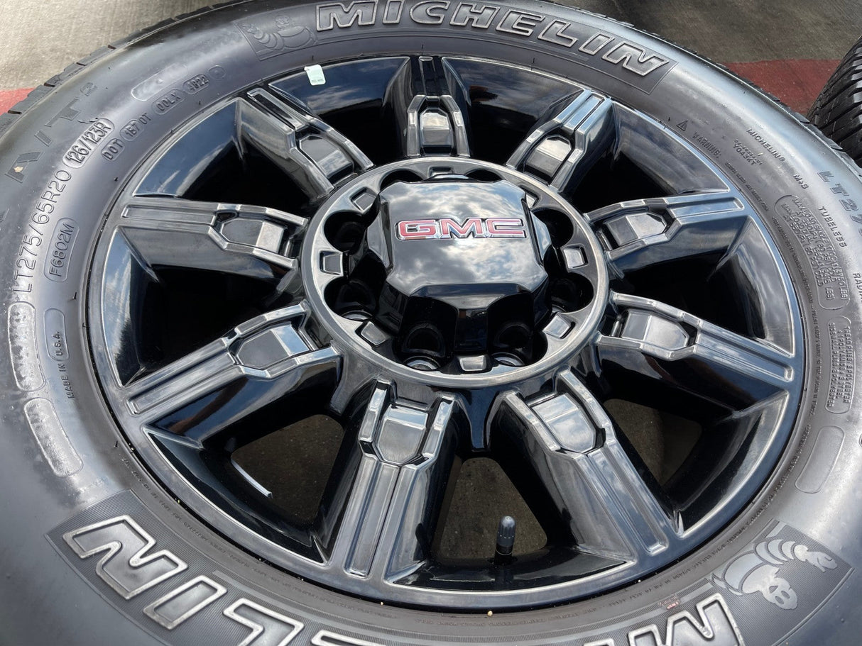 20" GMC Sierra AT4X 2500 3500 OEM 14137 5963 wheels rims Silverado MICHELIN Texas Truck Tire
