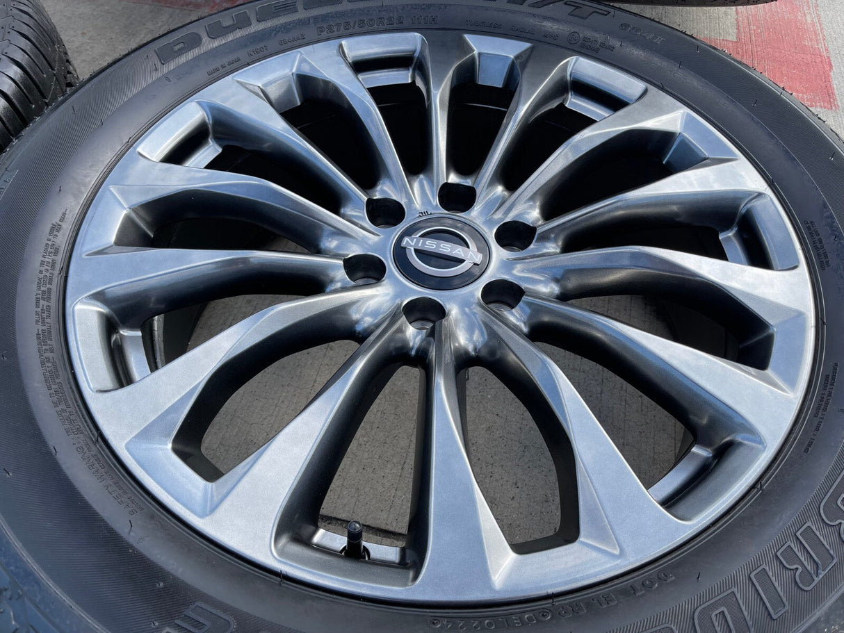22" Infiniti QX80 QX56 Nissan Titan OEM wheels rims 62799 73770 tires Texas Truck Tire