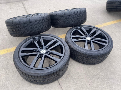 19" VW Passat Golf GTI Jetta OEM Salvador black wheels rims 70002 tires Texas Truck Tire
