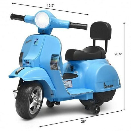 6V Kids Vespa Scooter Motorcycle for Toddlers in Dark Blue