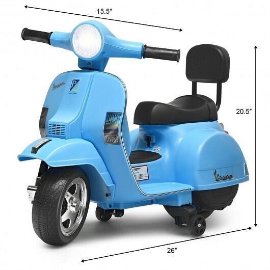 6V Kids Vespa Scooter Motorcycle for Toddlers in Dark Blue