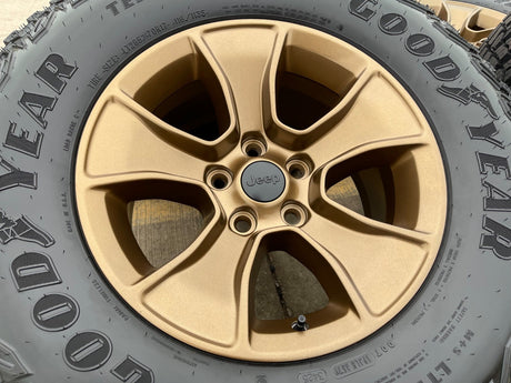 (5) 17" Jeep Wrangler Rubicon OEM 96226 wheels rims Gladiator BRONZE 2026 NEW Texas Truck Tire