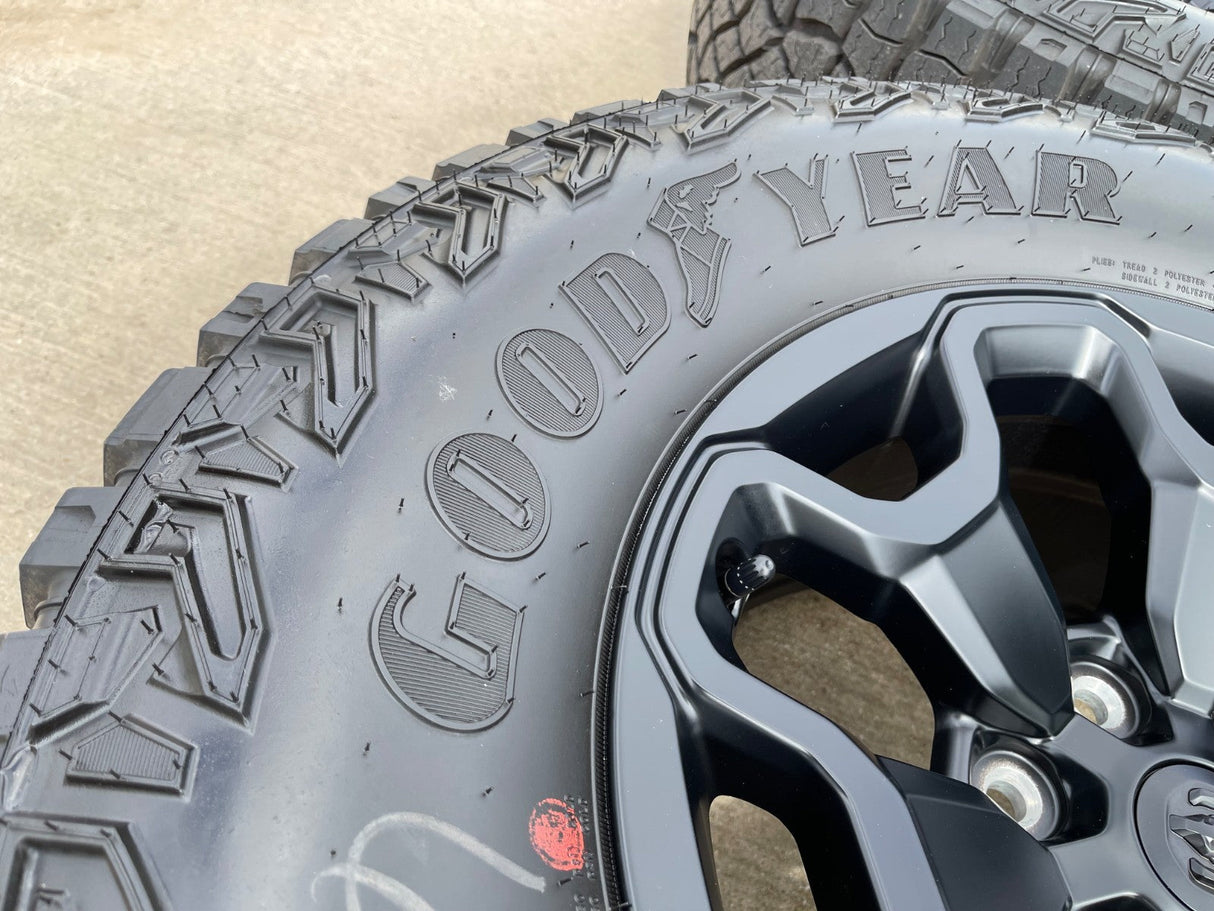 18" Dodge Ram 1500 TRX RHO Black OEM 66002 wheels rims TERRITORY A/T 35" NEW Texas Truck Tire
