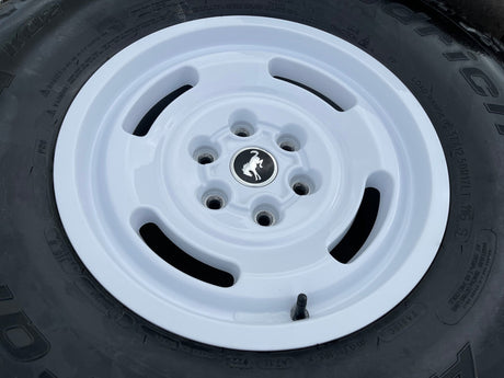 17" Ford Bronco HERITAGE SASQUATCH OEM 10463 wheels rims white 37" BFG NEW Texas Truck Tire