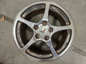 18" 18x9.5 Chevy Corvette OEM polished rim wheel 5105 5104 2003 2004 2005 REAR Texas Truck Tire