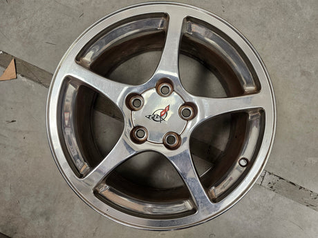 18" 18x9.5 Chevy Corvette OEM polished rim wheel 5105 5104 2003 2004 2005 REAR Texas Truck Tire