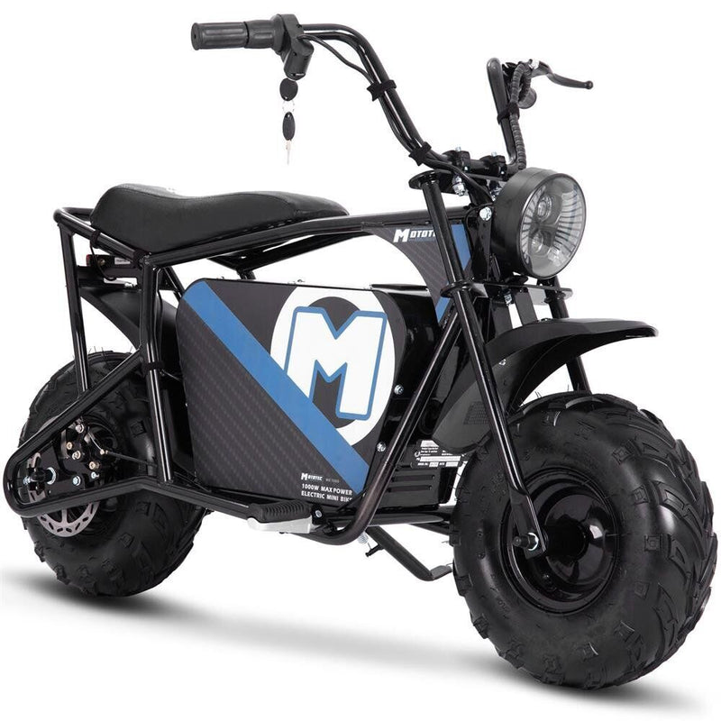 MotoTec 48v 1000w Electric-Powered Mini Motorcycle in Sleek Black