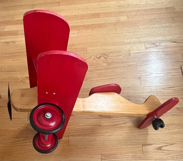 Wooden Handcrafted Riding Plane Toy for Toddlers