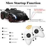 2-Seater Licensed Lamborghini Kids Ride On Car with RC and Swing Function - Black (12V)