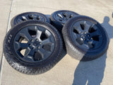 20" Dodge Ram 1500 OEM Laramie Black 2680 wheels rims 2025 2026 FALKEN A/T3 NEW Texas Truck Tire