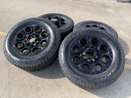 20" Ford F-250 F-350 OEM black Lariat wheels rims 10299 10484 tires DISCOUNTED Texas Truck Tire