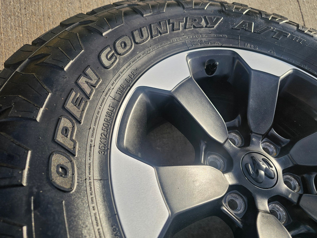 18" Dodge Ram 1500 Rebel Black OEM 2671 wheels rims TOYO A/T3 35" Texas Truck Tire