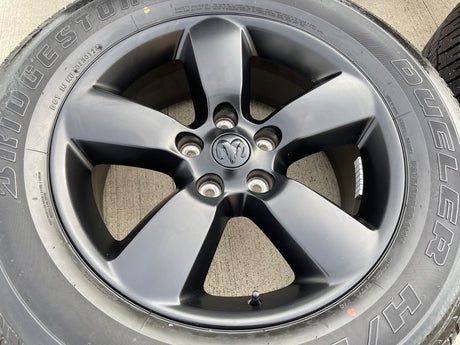 20" Dodge Ram 1500 OEM wheels rims 2495 black 5x139 tires BRIDGSETONE NEW Texas Truck Tire