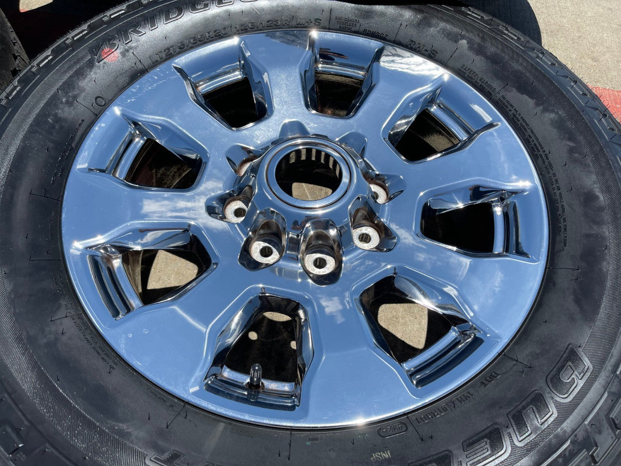 20" Ford F-250 King Ranch Lariat OEM 10100 rims wheels CHROME NEW BRIDGESTONE Texas Truck Tire