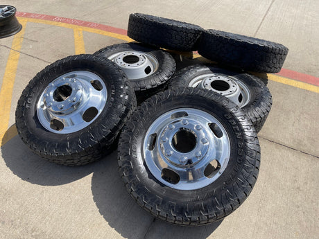 17" Ford F-350 Dually OEM 10477 10478 rims wheels 2023 2024 2025 TOYO A/T3 Texas Truck Tire