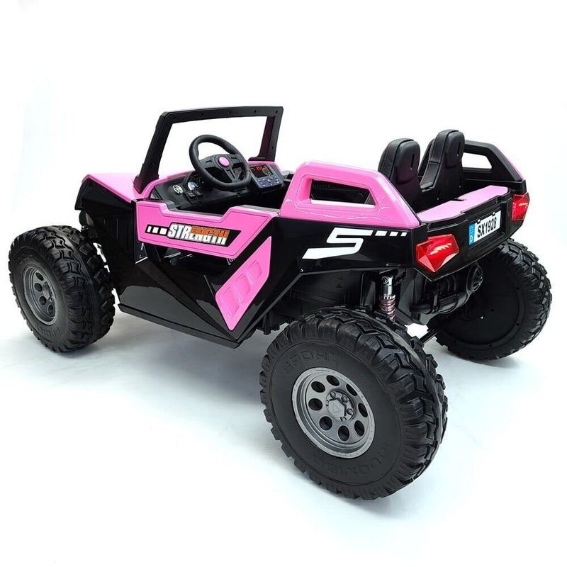 Pink 24V Children's Ride on Car 4×4 UTV Buggy with 2 Seats, Remote Control, and Bluetooth Connectivity