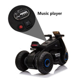 Black 3-Wheel Double Drive Electric Motorcycle for Kids
