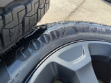 20" Dodge Ram 1500 OEM Laramie Black 2680 wheels rims 2025 2026 GOODYEAR NEW Texas Truck Tire
