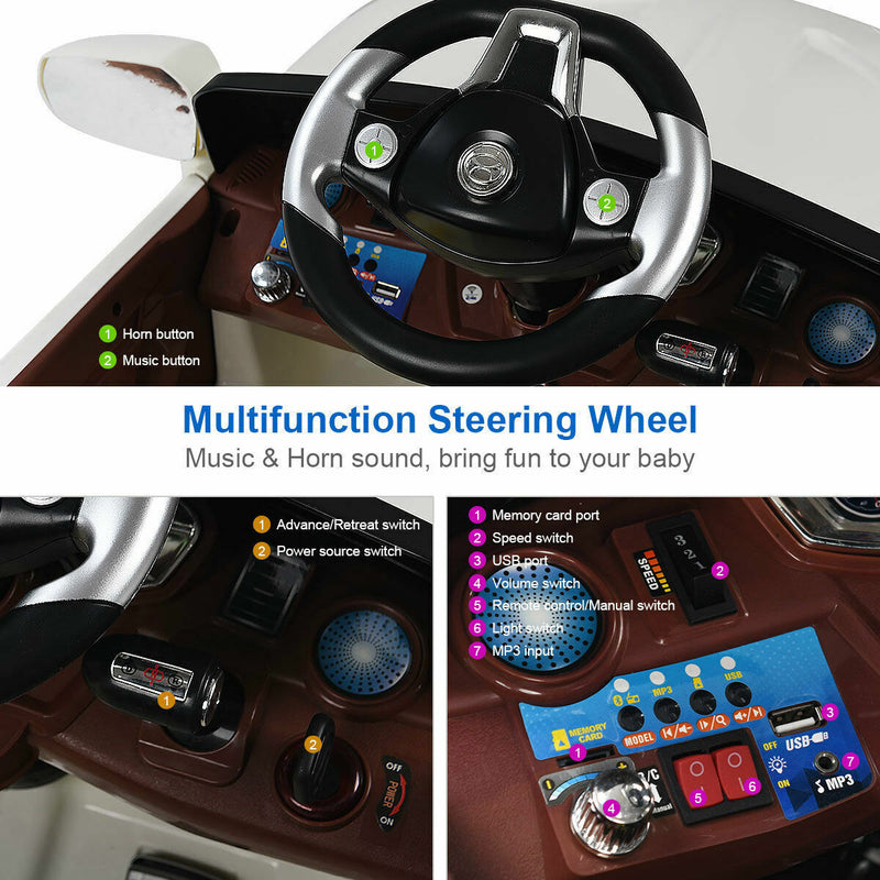 6V Kids Ride On Car with RC Remote Control, Battery Powered and LED Lights - Perfect Gift for Outdoor Fun