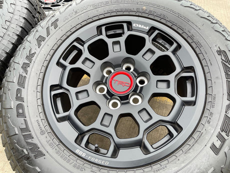 18" Toyota Tundra TRD BBS FORGED OEM black 95458 wheels rims Sequoia FALKEN A/T3 Texas Truck Tire