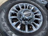 18" Ford F-250 F-350 OEM rims wheels 10290 chrome tires GOODYEAR WRANGLER A/T Texas Truck Tire