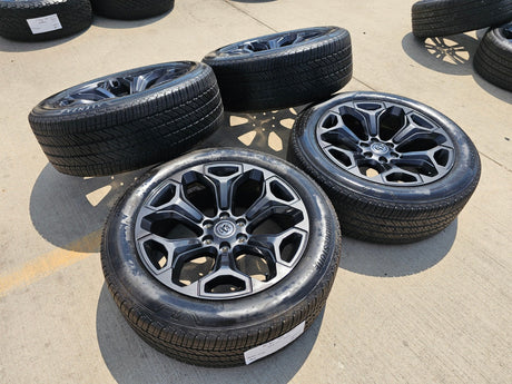 22" Dodge Ram 1500 OEM Laramie wheels LIMITED Gray 2685 2727 tires NEW Texas Truck Tire