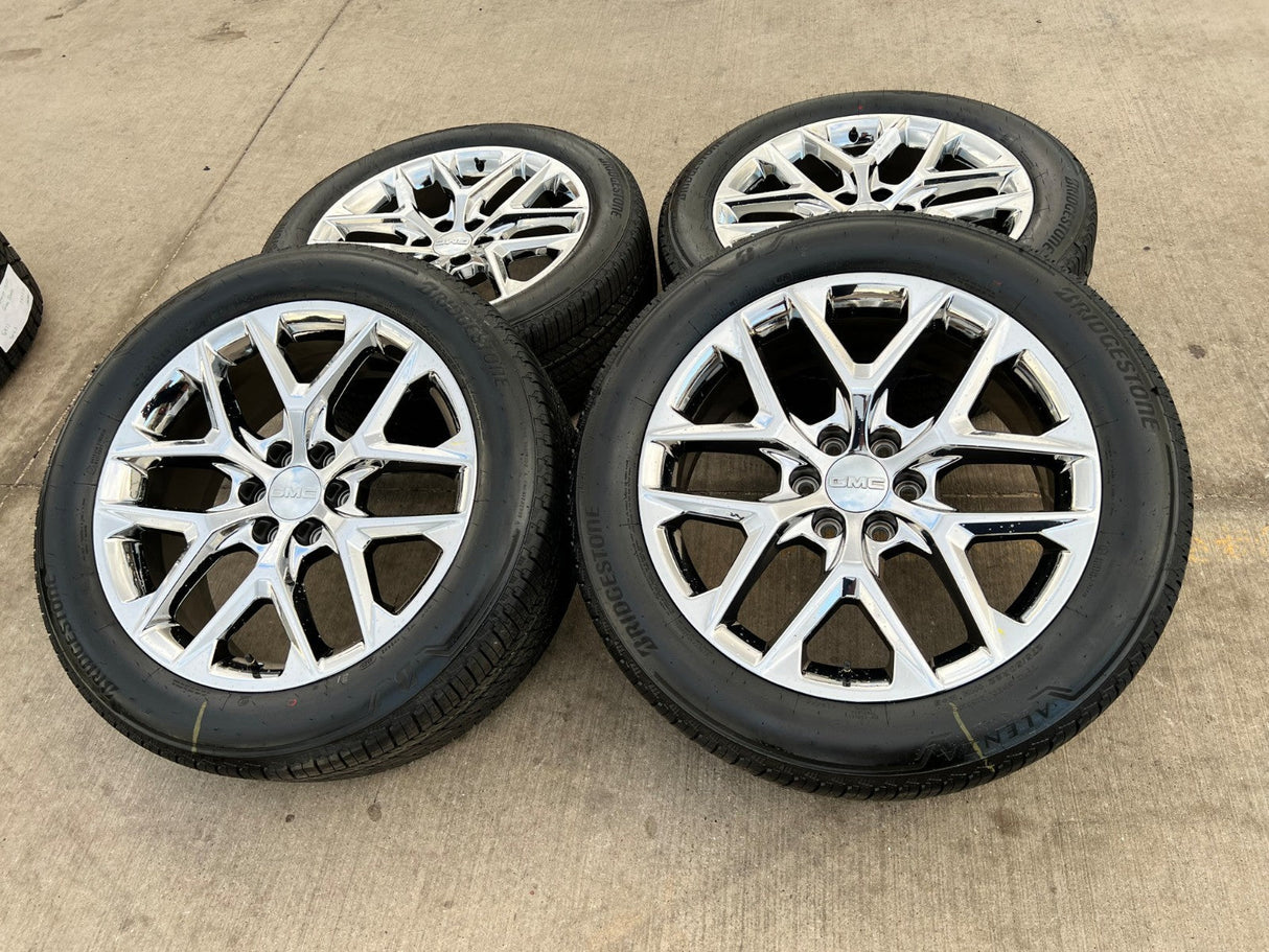 22" GMC Yukon Sierra DENALI OEM 14078 wheels rims CHROME 2023 2024 2025 2026 NEW Texas Truck Tire