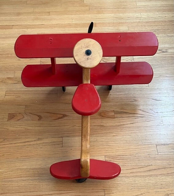 Wooden Handcrafted Riding Plane Toy for Toddlers