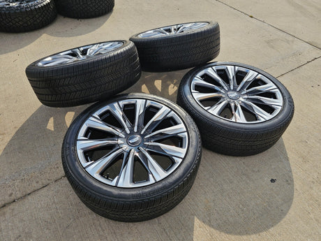 24" Cadillac Escalade PLATINUM OEM wheels rims V 2024 2025 2026 2027 NEW Texas Truck Tire
