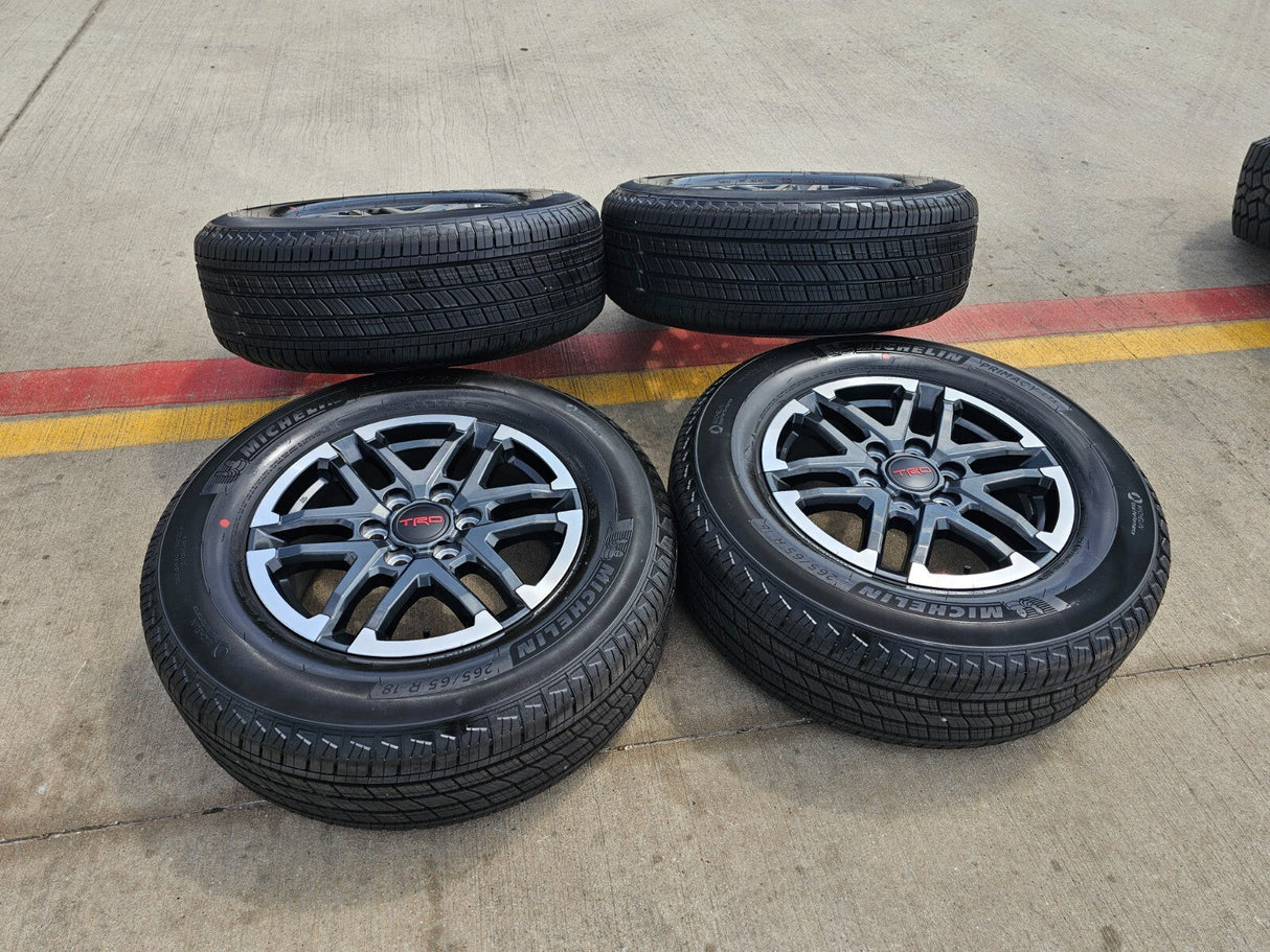 18" Toyota Tacoma TRD OEM black wheels rims tires 2024 2025 NEW Texas Truck Tire