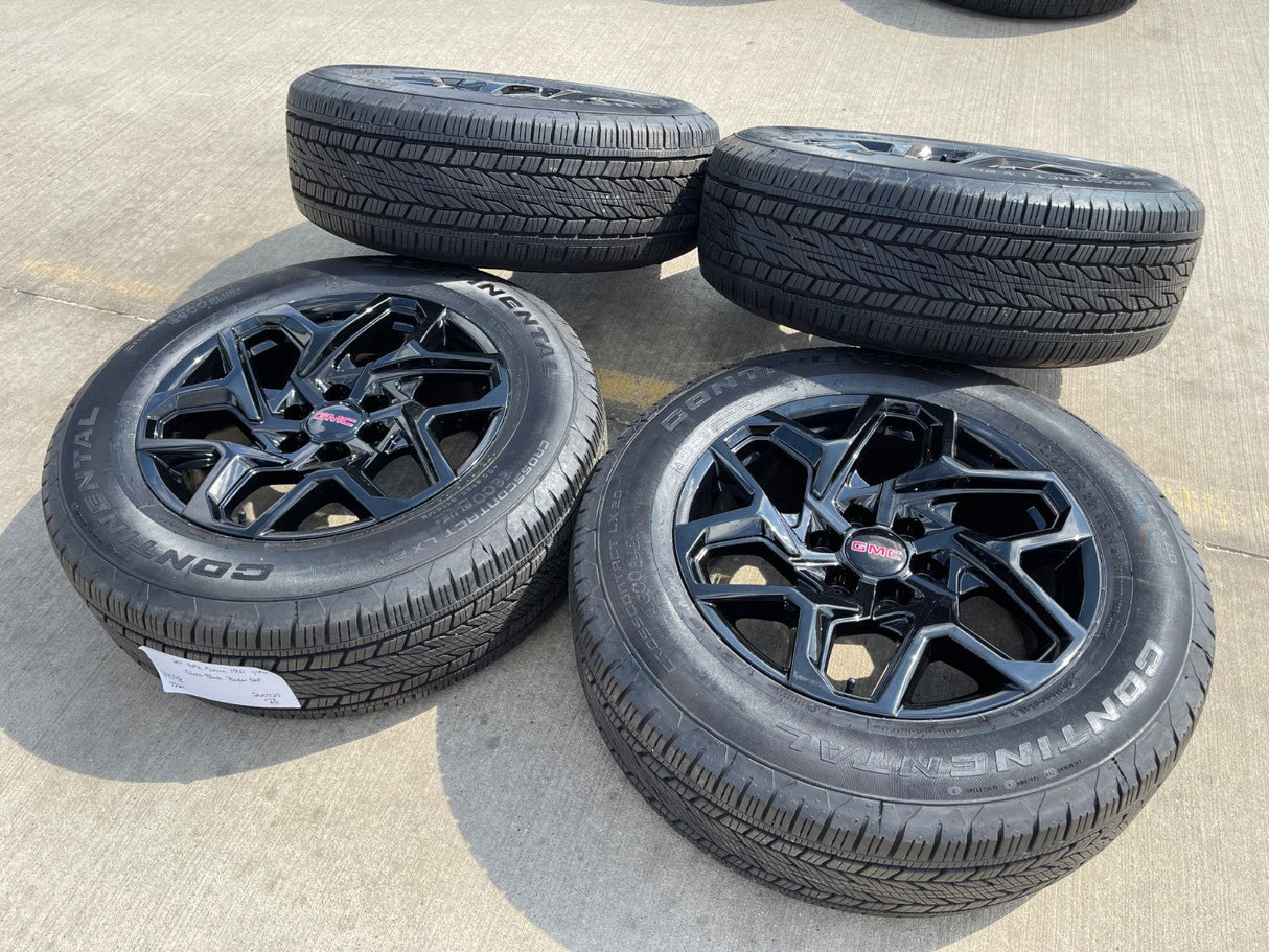 20" GMC Sierra Yukon AT4 Tahoe Silverado 95369 OEM wheels rims CONTINENTAL NEW Texas Truck Tire