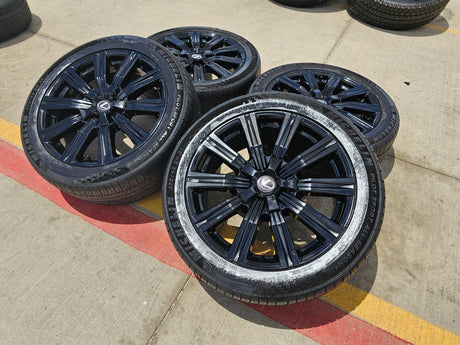 21" Lexus LX570 Toyota Land Cruiser OEM 74341 black wheels rims tires Texas Truck Tire