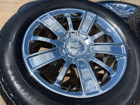 20" Chevy Silverado Tahoe OEM wheels rims 5653 CHROME 2016 2017 2018 2019 2020 Texas Truck Tire
