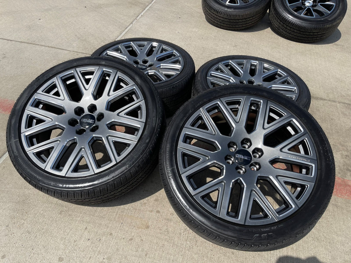 24" GMC Yukon Sierra DENALI OEM wheels rims tires 2023 2024 2025 2026 2027 NEW Texas Truck Tire