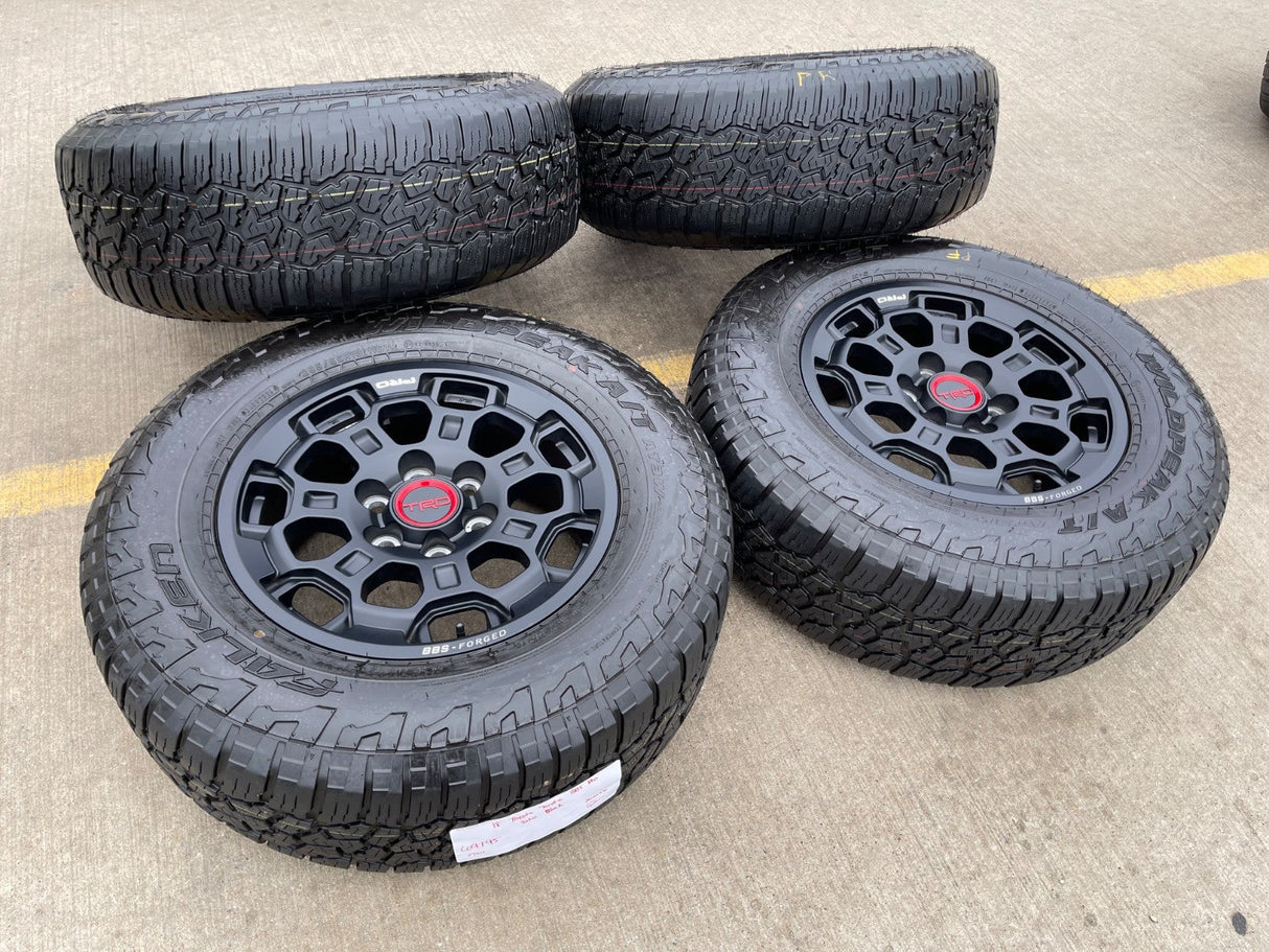 18" Toyota Tundra TRD BBS FORGED OEM black 95458 wheels rims Sequoia FALKEN A/T3 Texas Truck Tire