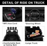 12V Electric Ride-On Pickup Truck for Kids with 3 Speeds and Remote Control, Black