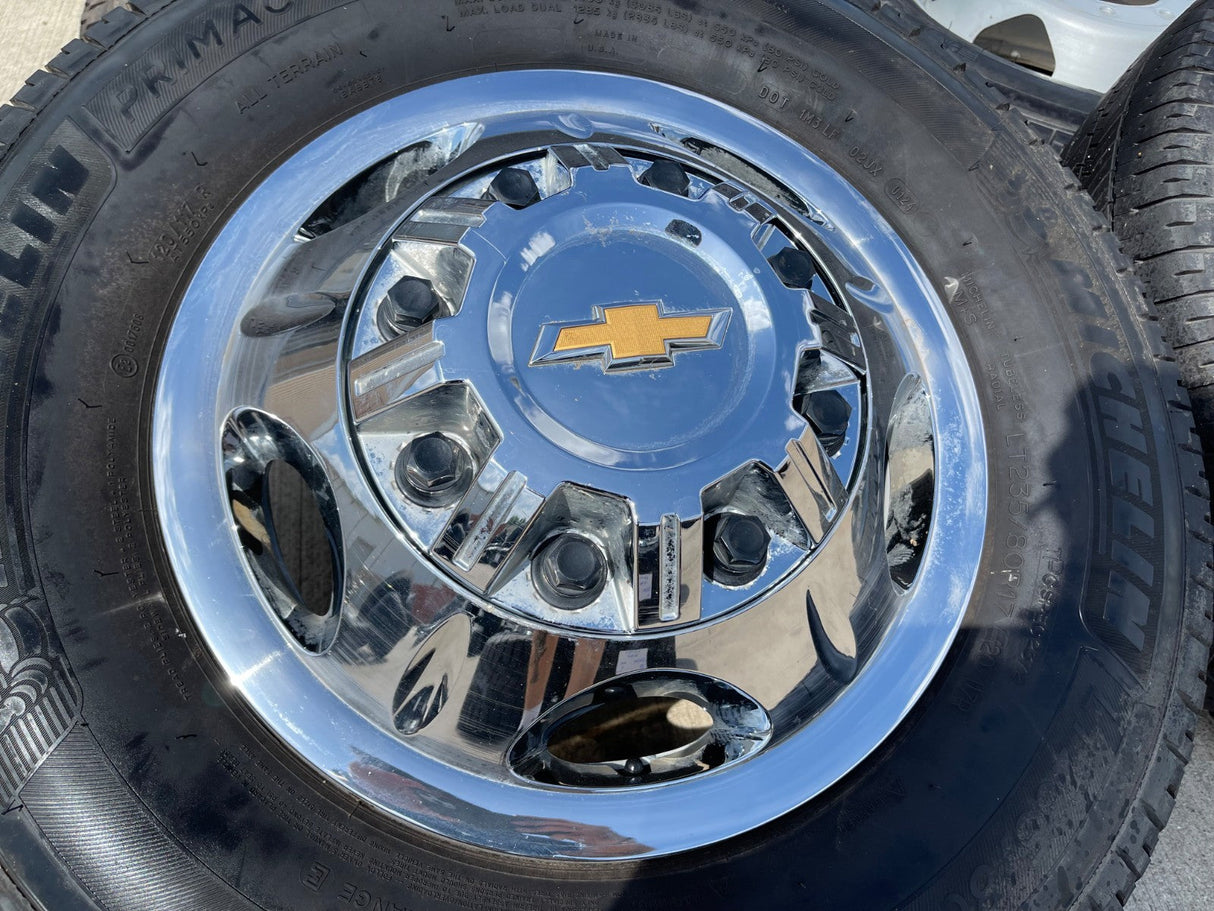 17" Chevy Silverado GMC Sierra 3500 Dually OEM 8094 rims wheels tires MICHELIN Texas Truck Tire