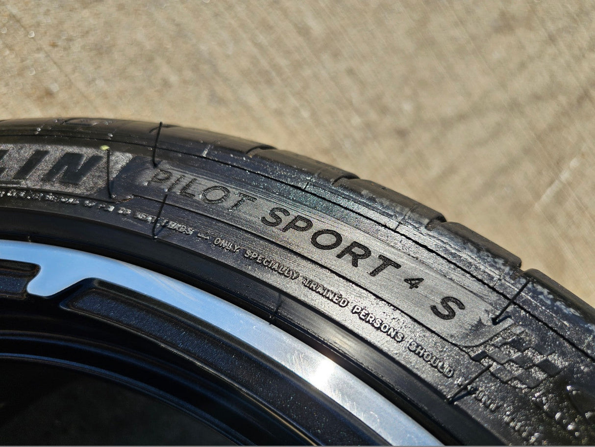 19" + 20" Chevy Corvette C8 OEM 14007 14008 wheels rims MICHELIN Texas Truck Tire
