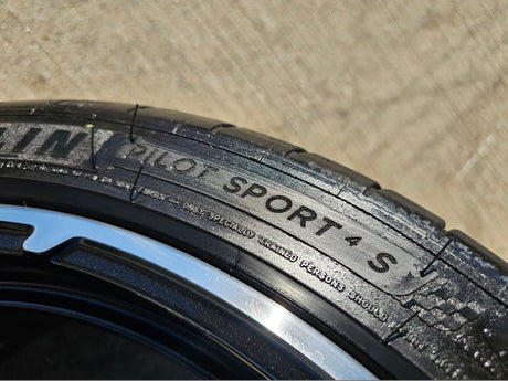 19" + 20" Chevy Corvette C8 OEM 14007 14008 wheels rims MICHELIN Texas Truck Tire