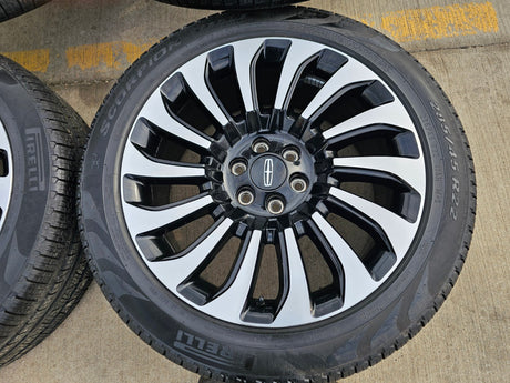 22" Lincoln Navigator OEM rims wheels 10499 95383 Black Label 2023 2024 2025 Texas Truck Tire