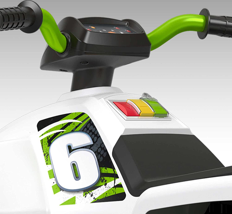 Power Wheels Racing ATV Electric Ride-On Toy with All-Terrain Traction