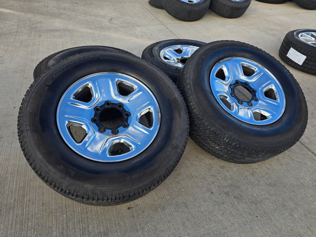 18" Dodge Ram 2500 3500 STEEL chrome OEM 2473 wheels rims MICHELIN LTX A/T2 Texas Truck Tire