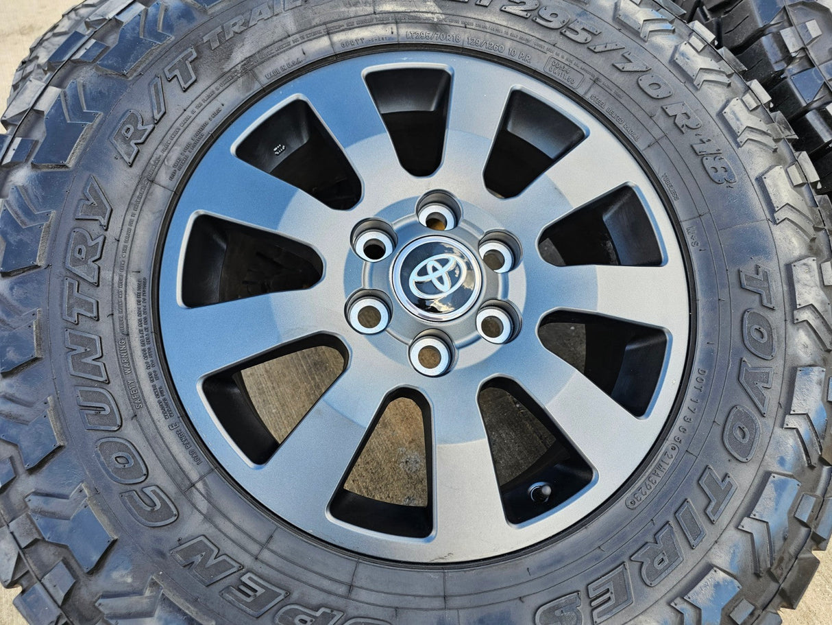 18" Toyota Land Cruiser OEM TRD wheels rims 95952 Tundra Sequoia TOYO R/T Texas Truck Tire