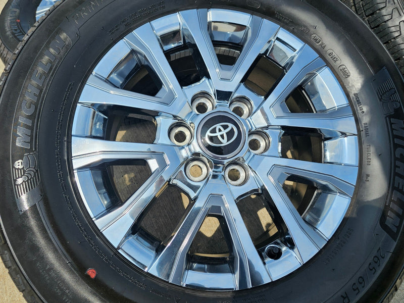 18" Toyota Tacoma LIMITED OEM chrome wheels rims 4260 4Runner 2025 MICHELIN NEW Texas Truck Tire